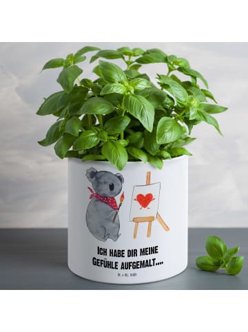 Mr. & Mrs. Panda Blumentopf Koala Künstler mit Spruch in Weiß