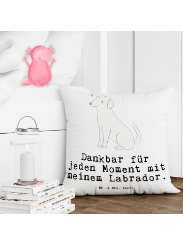 Mr. & Mrs. Panda 40x40 Kissen Labrador Moment mit Spruch in Weiß