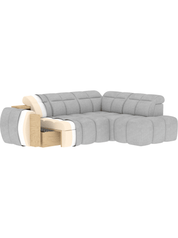 MF Design Eagle Recamiere Links in Rot -  (L) 208 x (B) 258 x (H) 107 cm