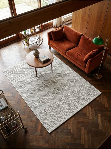 KADIMA DESIGN Teppich Kurzflor Geometrisch pflegeleicht Wohnzimmer Schlafzimmer Flur in Creme
