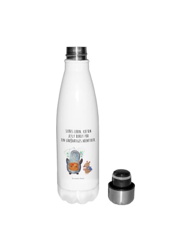 Mr. & Mrs. Panda Thermosflasche Pinguin & Maus Wanderer mit Spruch in Weiß