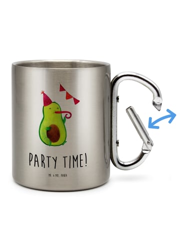 Mr. & Mrs. Panda Trinkbecher Avocado Party Zeit mit Spruch in Silber