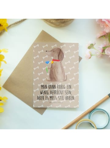 Mr. & Mrs. Panda Grußkarte Hund Blume mit Spruch in Hundeglück