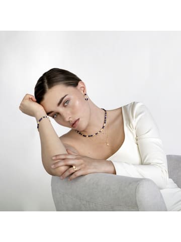 Luxenter Halskette aus 925er Sterlingsilber mit Lapislazuli, mit 18k Gelbgold-Finish