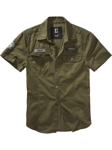 Brandit Hemd "Luis Vintage Shirt Short Sleeve" in Grün