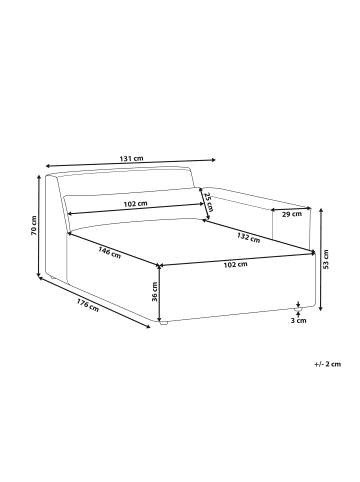 Beliani Chaiselongue HELLNAR in Braun - (W) 102 x (H) 70 x (L) 176 cm linksseitig
