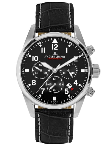 Jacques Lemans Herrenuhr Chronograph Barcelona Schwarz