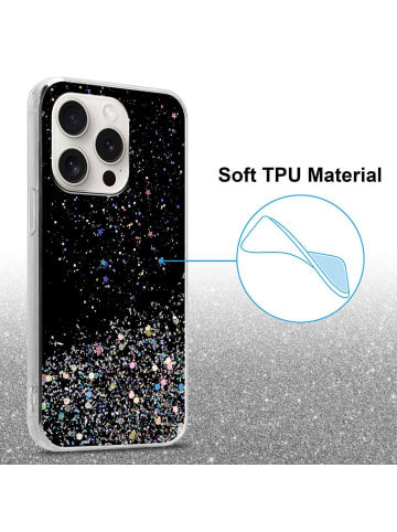 cadorabo Hülle für Apple iPhone 15 PRO Glitter in Schwarz mit Glitter