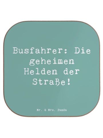 Mr. & Mrs. Panda Bierdeckel Spruch Busfahrer Helden mit Spruch in Meeresbrise