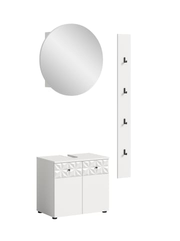 ebuy24 Badmöbelset Prisma (3-teilig) Weiß 60 x 37 cm