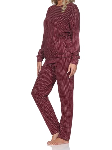 NORMANN Langarm Schlafanzug Pyjama Bündchen Tupfen Optik in Allover2