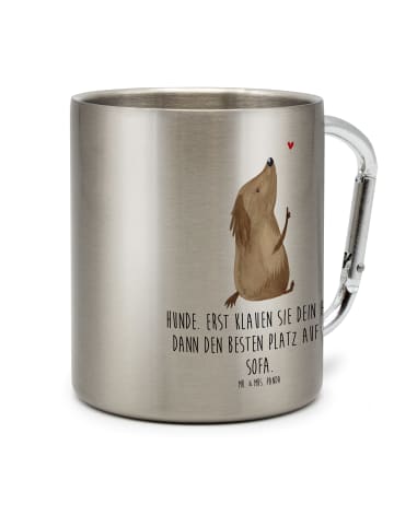 Mr. & Mrs. Panda Tasse Hund Liebe mit Spruch in Silber