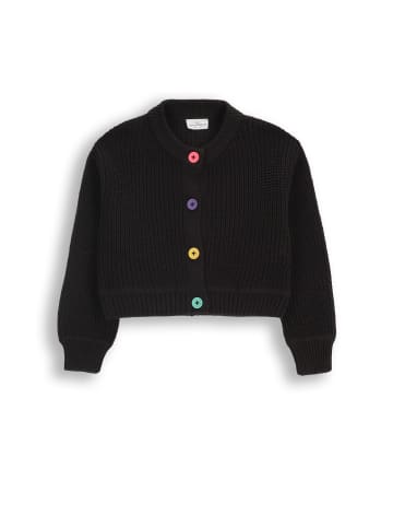 Coccodrillo Strickjacke mit Reißverschluss in schwarz