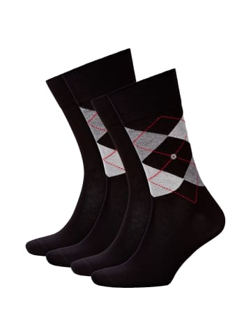 Burlington Socken 4er Pack in Schwarz