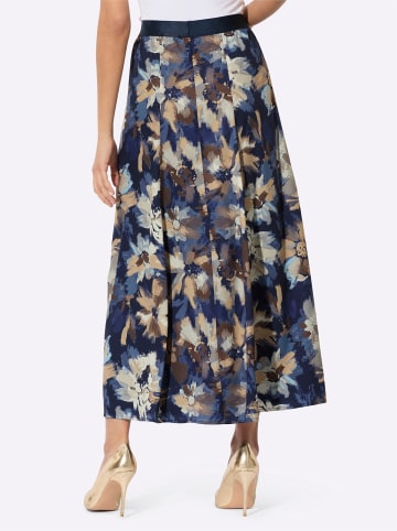 creation L Bahnenrock in marine-champagner-bedruckt