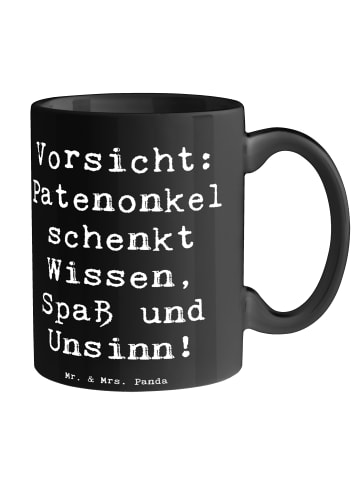 Mr. & Mrs. Panda Jumbo Tasse Spruch Patenonkel Wissen Spaß mit S... in Schwarz
