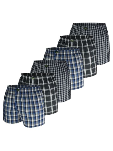 green panther Webboxershorts 6er Pack in Schwarz / Blau