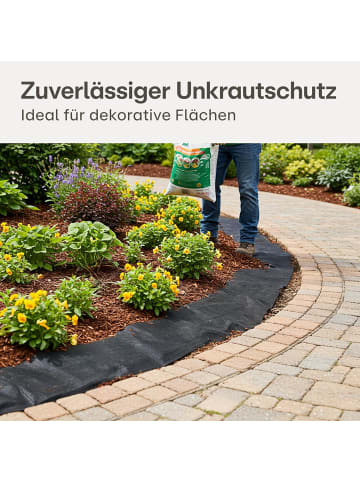 Praknu Unkrautvlies 150g/m² 25m² Extra Stark - 12 Erdanker UV-Stabil Reißfest