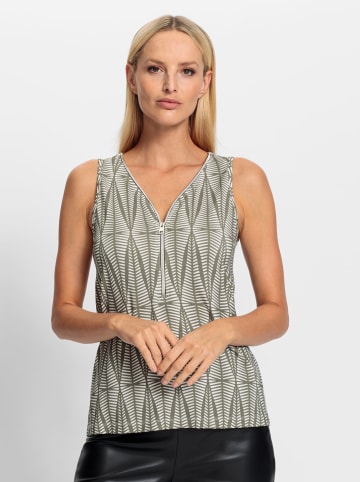Heine Shirttop in khaki-ecru-bedruckt