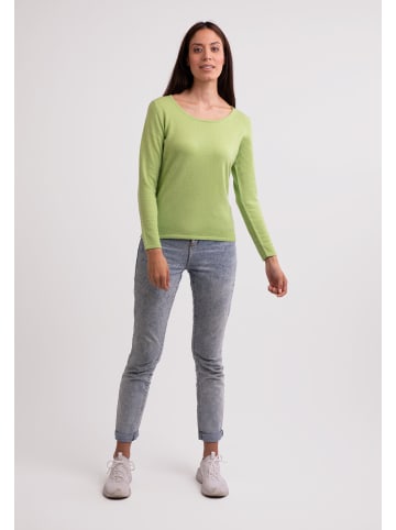 CASH-MERE.CH Recycelter Rundhals Pullover in Grün