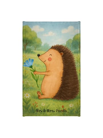 Mr. & Mrs. Panda Gästehandtücher Igel Blumen Design ohne Spruch in Weiß