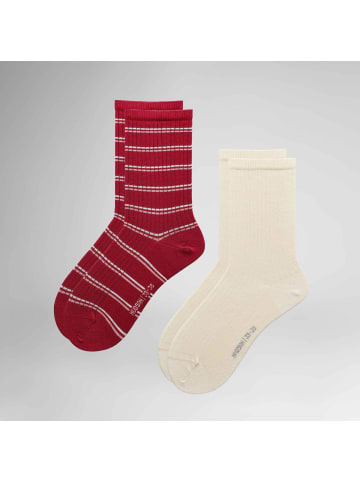 Hudson Socken Playful Rib 2-Pack gemustert in Rumba red