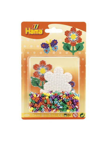 Hama Blister Midi-Bügelperlen mit Stiftplatte Blume in bunt