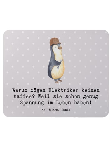 Mr. & Mrs. Panda Maus Pad Elektriker Witz mit Spruch in Grau Pastell