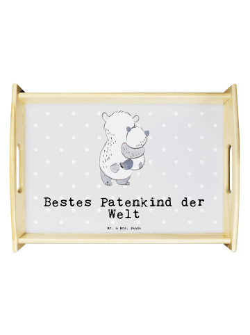 Mr. & Mrs. Panda Serviertablett Panda Bestes Patenkind der Welt ... in Grau Pastell