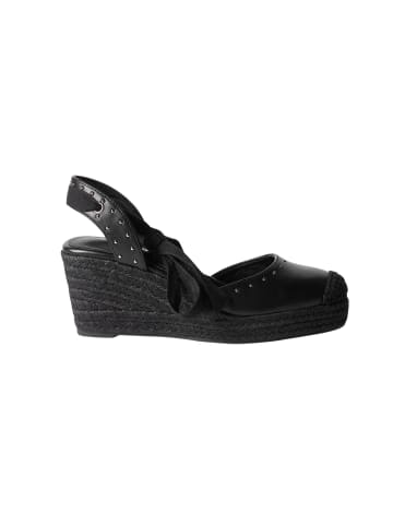 KOROSHI Sandalen mit hohem Ledereffekt in Schwarz