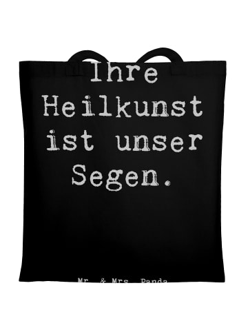 Mr. & Mrs. Panda Schultasche Spruch Arzt Segen mit Spruch in Schwarz