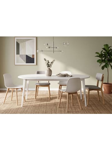 Feldmann-Wohnen Esstisch Belluno Elegante Kiefer weiß (RAL9010) lackiert 110-210 / 110 / 74,5cm