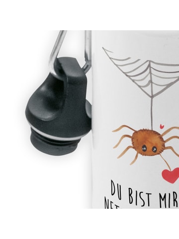 Mr. & Mrs. Panda Alu Trinkflasche Spinne Agathe Liebe mit Spruch in Weiß