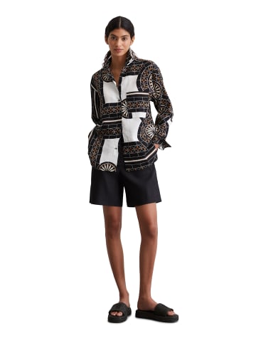Marc O'Polo Print-Leinenbluse regular in multi/ white cotton
