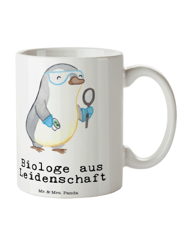 Mr. & Mrs. Panda Tasse Biologe Leidenschaft mit Spruch in Weiß