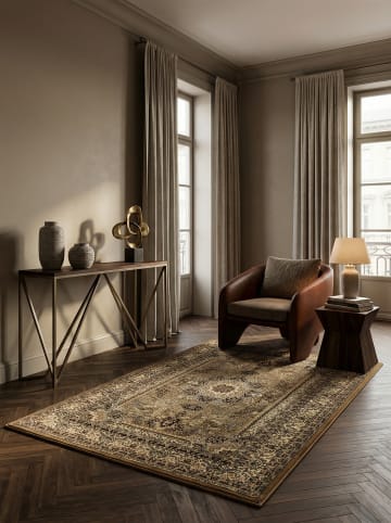 KADIMA DESIGN Teppich Kurzflor Waschbar Orientalisch ALETSCH Strapazierfähig in Beige