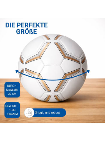 elasto Fußball "Strike" in weiß/gold - Größe 5