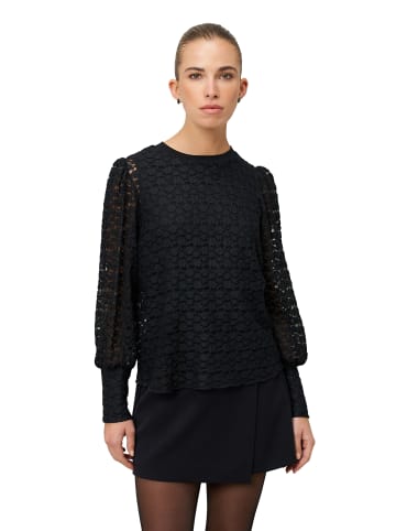 Zero  Spitzenbluse mit Rundhalsausschnitt in Black Beauty