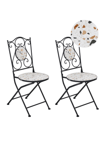 Beliani 2er-Set Esszimmerstuhl ARTENA in Schwarz/Weiß