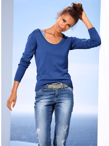 Heine Rundhalspullover in royalblau