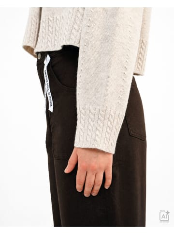 Smith&Soul Rundhalspullover mit Cable-Hem in Oat Milk