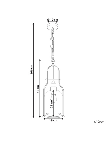 Beliani Pendelleuchten BASHILO in Schwarz - (W) 18 x (H) 166 x (L) 18 cm