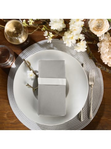 REDBEST Baumwolle Serviette 4er-Pack Tulsa in stein