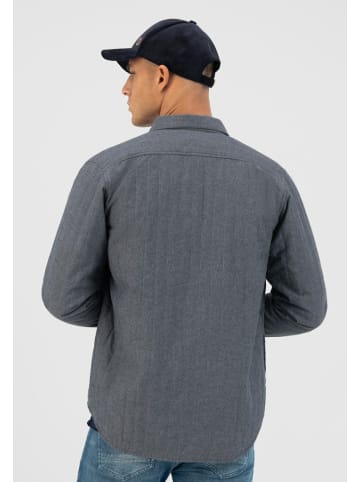 DSTREZZED Langarm FreizeitHemd für Herren in dunkel-blau