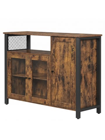 VASAGLE Küchenschrank Daxton in Vintagebraun-schwarz - (B)110 x (H)75 x (T)33 cm