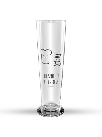 Mr. & Mrs. Panda Bierglas Toast Marmelade mit Spruch in Transparent