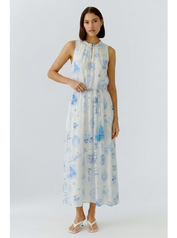 Oui Maxikleid in white blue