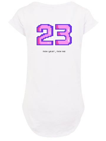 F4NT4STIC Long Cut T-Shirt SIlvester Party Happy People Only in weiß