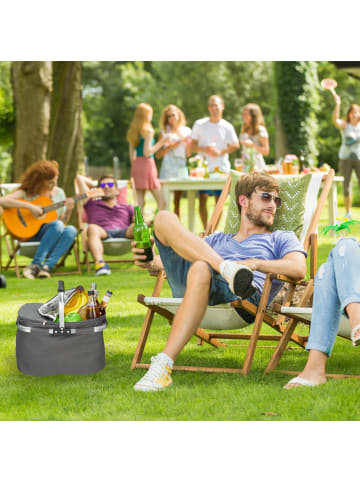 relaxdays Einkaufskorb in Grau - 27 l