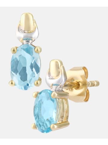 Diamant L'éternel Ohrringe aus 375 Gelbgold mit Zirkonia mit Aquamarin
